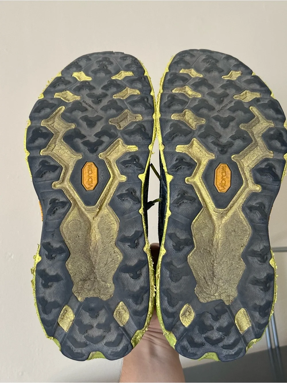 Hoka One One Blue and Neon Yellow Men's Running Shoes